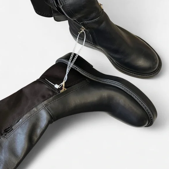 Dolce Vita Ember Black Leather Over the Knee Boots Size 6 - Picture 3 of 8